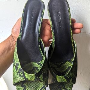 Rachel Comey Green Snakeskin Sandals Size 39